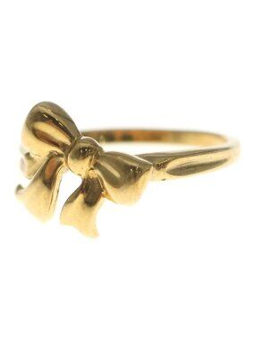 Tiffany & Co Blue Box Bow Ring 18k YG Yellow Gold